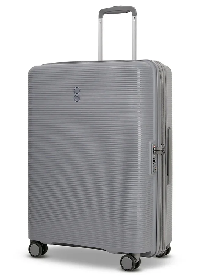 Echolac Forza 64 Cm Hardcase 4-Double Wheeled Expandable Cabin Luggage Trolley - Gray